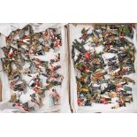 Britains and others, a collection of various hand painted and overpainted soldiers:,