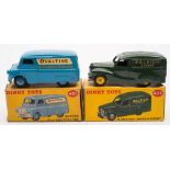 Dinky 472 Austin Van in 'Raleigh Cycles' livery together with 481 Bedford 10cwt van in 'Ovaltine'