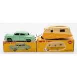 Dinky No 172 Studebaker Land Cruiser and Dinky No 190 caravan, cream and yellow:,