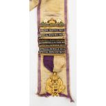 A Edwardian/George V Primrose League badge with eight Special Service bars 1906 to 1913:.