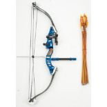 A Hoyt 'Enticer' carbonite compound bow:, together with a group of arrows and a copy of Wise,