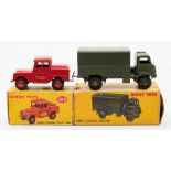 Dinky No 623 Bedford army covered wagon :, in green with rigid solid tyres,