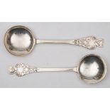 Two George V silver Poultry Club spoons, maker Henry Hodson Plant, London 1914 and 1915:,
