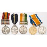 A South Africa trio, '3646 Pte J Rampley Manch Regt':, Queen's South Africa Medal with three clasp,