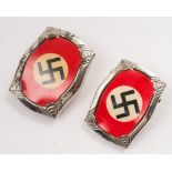 Two early 1930's nickel plated German NSDAP party buckles:,