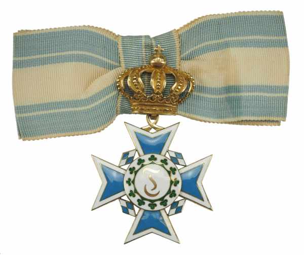 1.1.) Kaiserreich (bis 1933) Bayern: Theresien-Orden, Kreuz der Ordensdamen.Gold, hohl gefertigt,