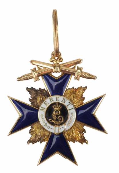 1.1.) Kaiserreich (bis 1933) Bayern: Militär-Verdienst-Orden, Kreuz 2. Klasse mit Schwertern.Gold,