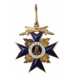 1.1.) Kaiserreich (bis 1933) Bayern: Militär-Verdienst-Orden, Kreuz 2. Klasse mit Schwertern.Gold,