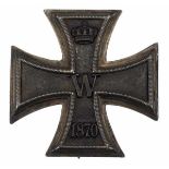1.1.) Kaiserreich (bis 1933) Preussen: Eisernes Kreuz, 1870, 1. Klasse.Geschwärzter Eisenkern,