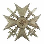 1.2.) Deutsches Reich (1933-45) Spanienkreuz, in Silber, mit Schwertern.Buntmetall versilbert,