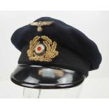 4.1.) Uniformen / Kopfbedeckungen Kriegsmarine: Blaue Schirmmütze für Unteroffiziere.Blaues Tuch,