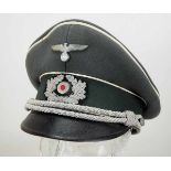 4.1.) Uniformen / Kopfbedeckungen Wehrmacht: Schirmmütze für Offiziere der Infanterie.Graues Tuch,