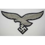 4.2.) Effekten / Ausrüstung Luftwaffe: Großer Adler für den Umhang (Spanier).Metallfaden gestickt