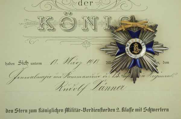 1.1.) Kaiserreich (bis 1933) Bayern: Militär-Verdienst-Orden, Stern zur 2. Klasse, mit Schwertern - Image 2 of 8