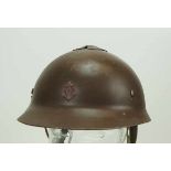 4.1.) Uniformen / Kopfbedeckungen Japan: Stahlhelm der Marine-Infanterie.Originallackierung, mit