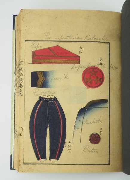 6.1.) Literatur Japan: Uniformen 1865.Originaler Softcover Einband vorhanden, mit späterer - Image 2 of 4