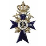 1.1.) Kaiserreich (bis 1933) Bayern: Militär-Verdienst-Orden, Offizierskreuz mit Flammen, mit
