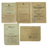 3.1.) Urkunden / Dokumente Urkundennachlass eines SS-Oberscharführers der 9. SS-Panzer-Division "
