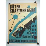 7.1.) Historica Plakat Güterkraftverkehr der Deutschen Bundesbahn.Lastzug.Zustand: II 7.1.)