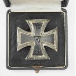 1.1.) Kaiserreich (bis 1933) Preussen: Eisernes Kreuz, 1914, 1. Klasse, im Etui - Schraubscheibe L/