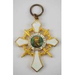 1.1.) Kaiserreich (bis 1933) Kriegerverein: Sächsisches Kriegs-Ehrenkreuz.Bronze vergoldet,