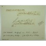 3.3.) Autographen Baden, Carl Friedrich.(1728-1811). Markgraf von Baden-Durlach / Markgraf von