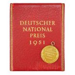 1.3.) Bundesrepublik Deutschland und DDR DDR: Deutscher National Preis, 1951, im Etui.Gold, 750