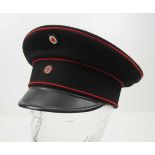4.1.) Uniformen / Kopfbedeckungen Preussen: Schirmmütze für Offiziere.Schwarzes Tuch, schwarzer