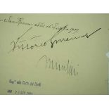 3.3.) Autographen Mussolini, Benito.(1883-1945). Führer des Faschismus, von 1922 bis 1943