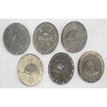 1.2.) Deutsches Reich (1933-45) Lot von 6 Verwundetenabzeichen, 1939, Silber.Diverse Zustände, u.a