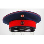 4.1.) Uniformen / Kopfbedeckungen Württemberg: Schirmmütze für Mannschaften.Blaues Tuch, roter Bund,