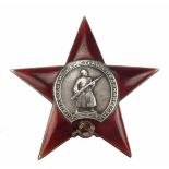 2.2.) Welt Sowjetunion: Orden des Roten Sterns, 2. Typ.Silber, teilweise emailliert, Medaillon
