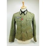 4.1.) Uniformen / Kopfbedeckungen Wehrmacht: Feldbluse eines Leutnants der Infanterie - Südfront.