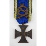 1.1.) Kaiserreich (bis 1933) Braunschweig: Kriegsverdienstkreuz, 2. Klasse mit Bewährungsabzeichen.