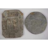 7.4.) Münzen 2 Militärmarken - Tyn an der Moldau.Je blei gepunzt. U.a. datiert 1799.Zustand: II 7.