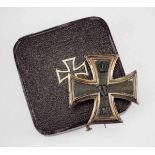 1.1.) Kaiserreich (bis 1933) Preussen: Eisernes Kreuz, 1914, 1. Klasse, im Etui.Geschwärzter