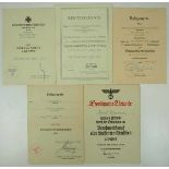 3.1.) Urkunden / Dokumente Urkundengruppe eines Obergefreiten des Grenadier-Regiment 401.-