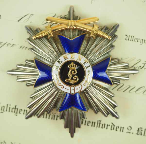 1.1.) Kaiserreich (bis 1933) Bayern: Militär-Verdienst-Orden, Stern zur 2. Klasse, mit Schwertern - Image 3 of 8