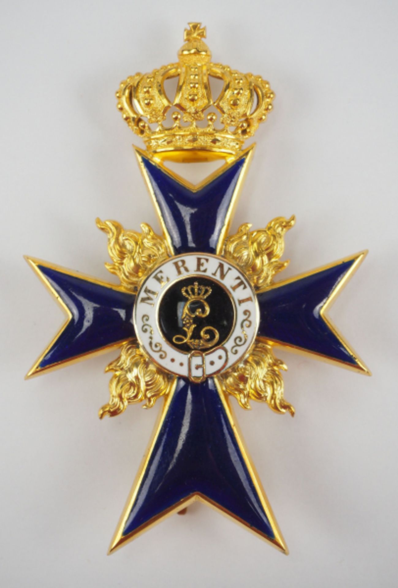1.1.) Kaiserreich (bis 1933) Bayern: Militär-Verdienst-Orden, Offizierskreuz mit Flammen.Gold,