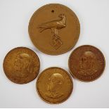 7.4.) Münzen Lot von 4 Bronzemedaillen.1.) PReismedaille des Ministers für Ernährung und