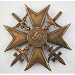 1.2.) Deutsches Reich (1933-45) Spanienkreuz, in Bronze, mit Schwertern.Buntmetall, mehrteilig