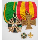 1.1.) Kaiserreich (bis 1933) Baden: Nachlass eines Offiziers mit 2 Auszeichnungen.Ordenschnalle mit: