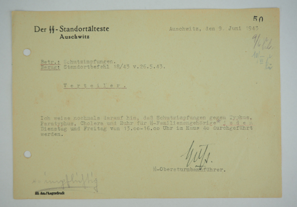 3.3.) Autographen Höß, Rudolf.(1901-1947). SS-Standortältester und Kommandant des