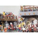 7.3.) Spielzeug Diorama: Einzug des Königs in eine Burg.Burgtor bemannt mit Landsknechten und