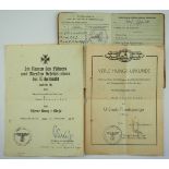 3.1.) Urkunden / Dokumente Nachlass eines Ober-Maschinen-Gefreiten von U-541.- Soldbuch: