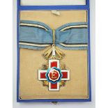 2.1.) Europa Estland: Orden vom Roten Kreuz, 3. Klasse, im Etui.Silber vergoldet, teilweise