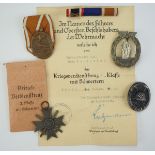 1.2.) Deutsches Reich (1933-45) Nachlass eines Unteroffiziers d.R.1.) Kriegsverdienstkreuz, 2.