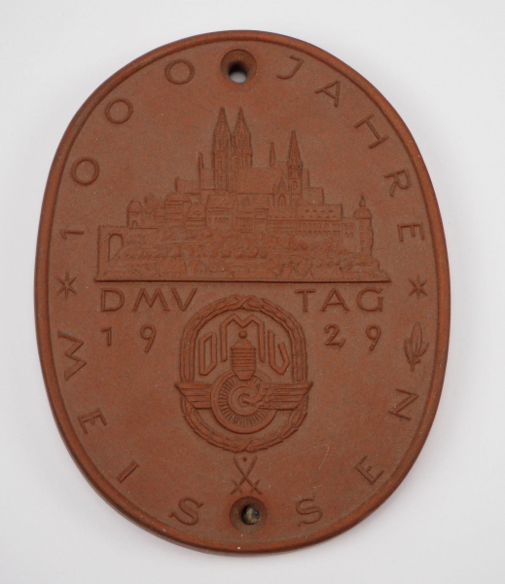 7.4.) Münzen Böttger-Plakette DMV Tag 1929 - 1000 Jahre MeissenKaiserreich (bis 1933)Zustand: II 7.4