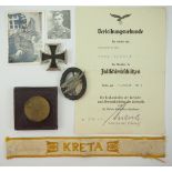 1.2.) Deutsches Reich (1933-45) Nachlass eines Fallschirmjägers und Kreta-Veteranen.1.) Eisernes