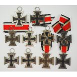 1.2.) Deutsches Reich (1933-45) Lot von 10 Eisernen Kreuzen, 1939, 2. Klasse.Diverse, teils am